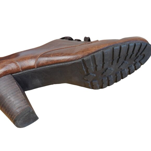 Alberto Moretti Womens‎ Brown Italian Leather Lace-Up Heeled Oxfords Size 9 - Picture 6 of 10